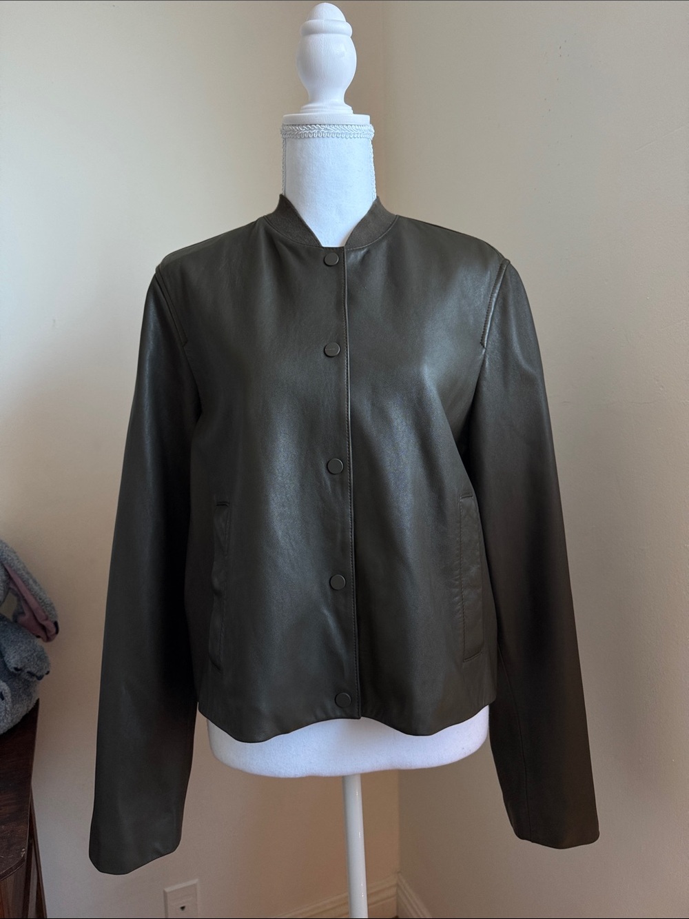 NWT AllSaints Khaki Green Bomber Women’s Jacket Size 6 RETAIL$499